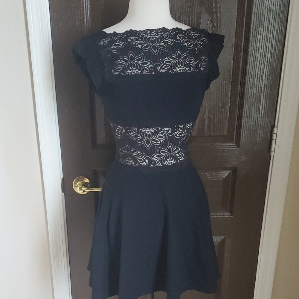 bebe Black Lace Dress Nwot